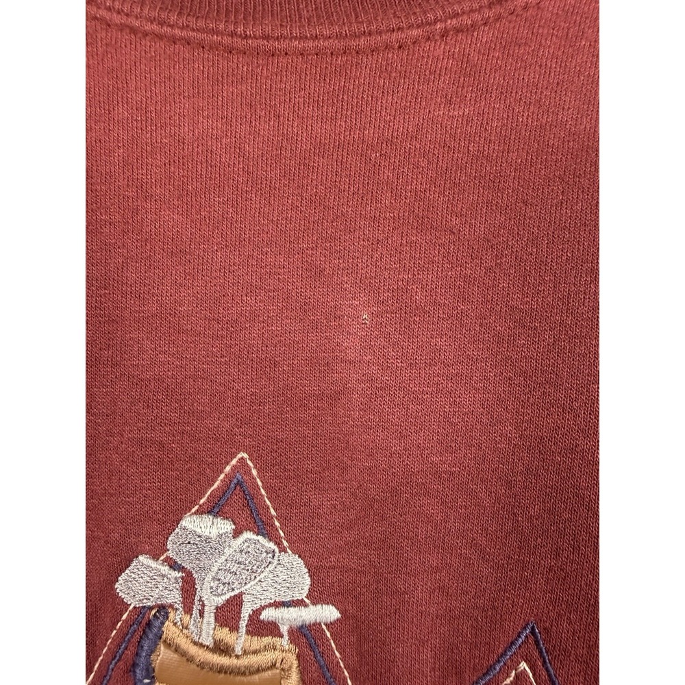 Vintage Y2K Golf Crewneck Sweatshirt Embroidered Golf Bag Burgundy Men's XXL - Picture 4 of 8